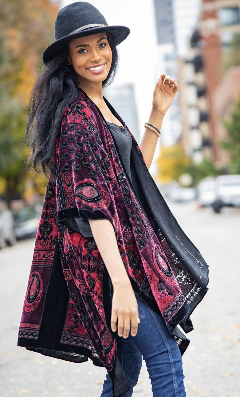 velvet burnout kimono — Dale Michele